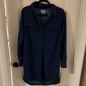 Old Navy Women's Dark Blue denim Long Sleeve Dress
